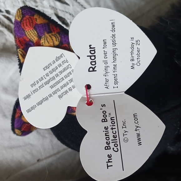 NWT Beenie Baby Boo's Collection Radar the bat stuffed toy animal - Picture 11 of 11